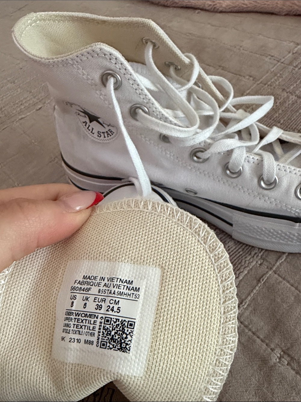 Converse Cream High-Top Platform Sneakers - Picture 5 of 5
